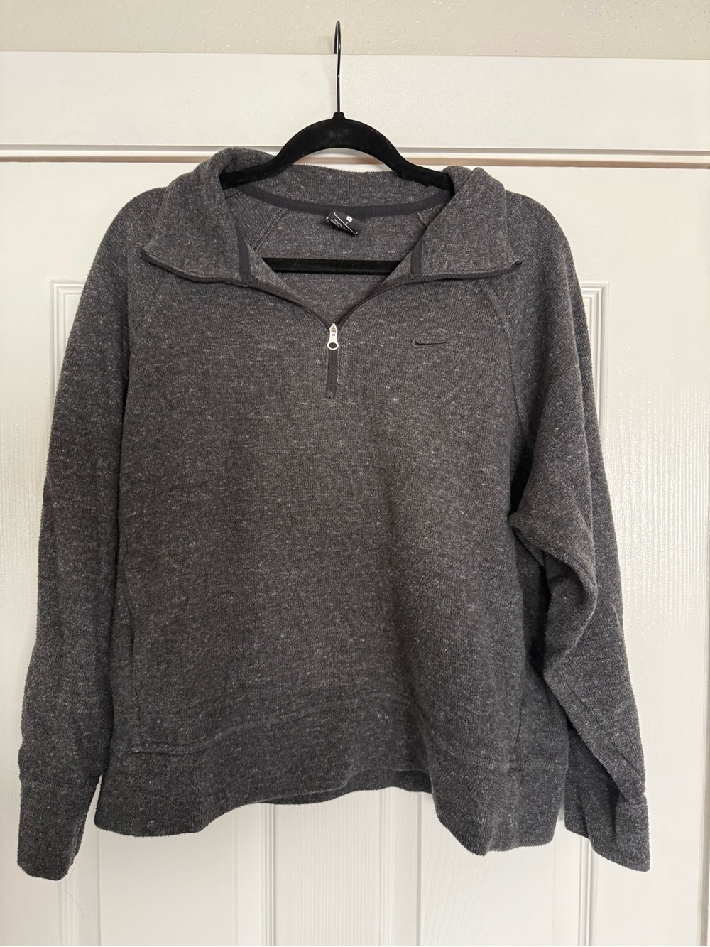 Nike Women's Dark Gray Half-Zip Sweater